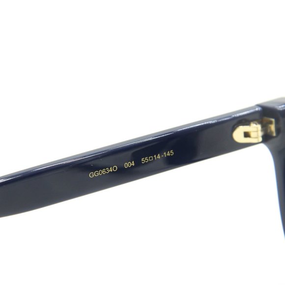 NEW GUCCI GG 0634O 004 BLUE CLEAR LENS AUTHENTIC EYEGLASSES 56-14-145 - Picture 5 of 7